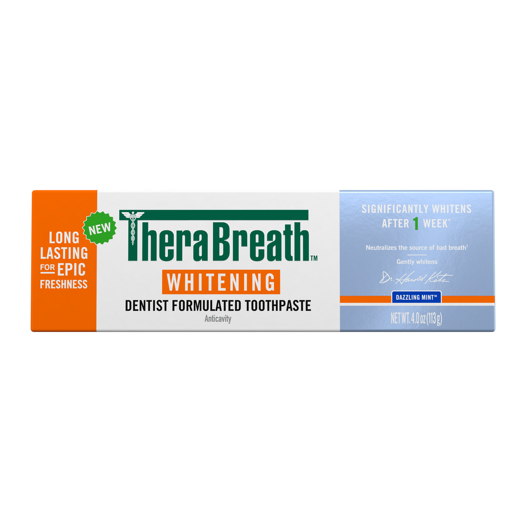 TheraBreath Whitening Toothpaste, Peroxide-Free & Anticavity, Dazzling Mint